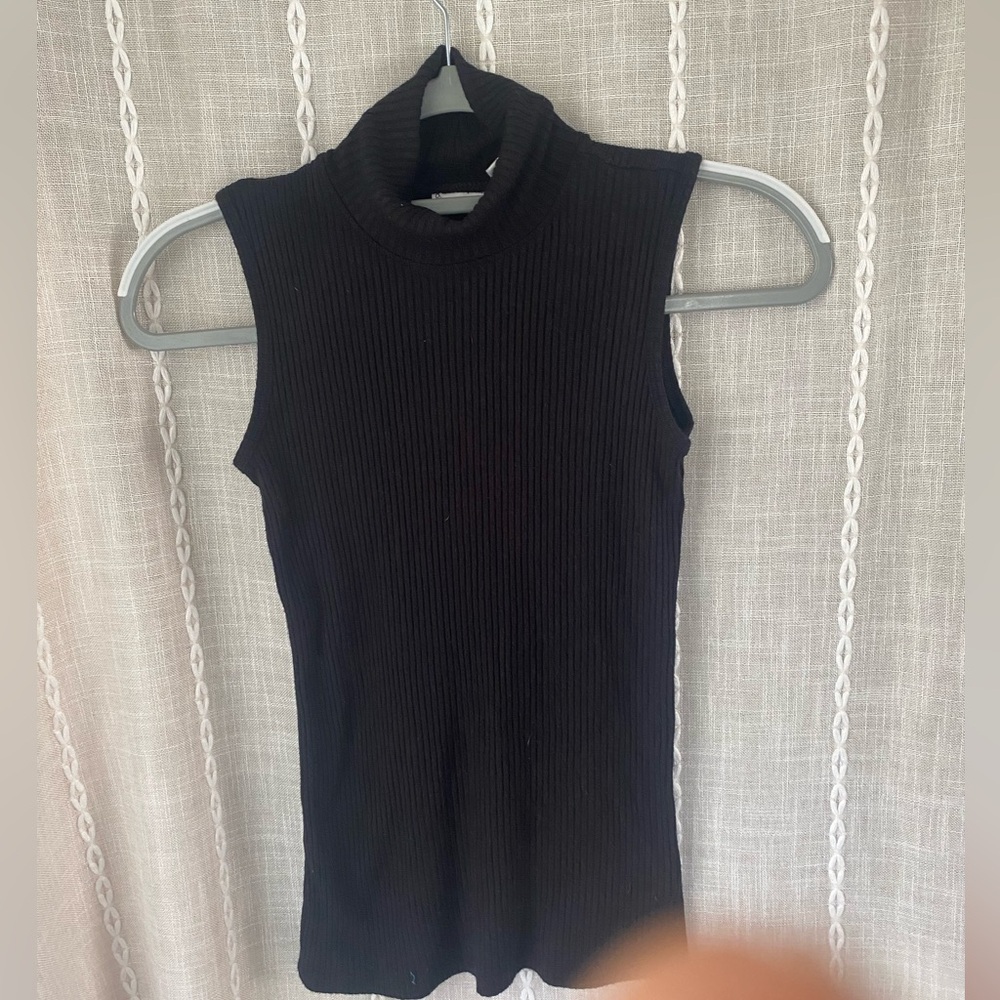 Christian Siriano Black Ribbed Sweater